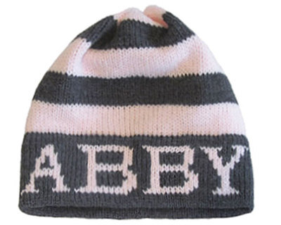 Personalized Modern Stripe Knit Hat